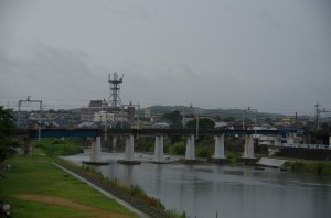 美嚢川を渡る粟生線の線路